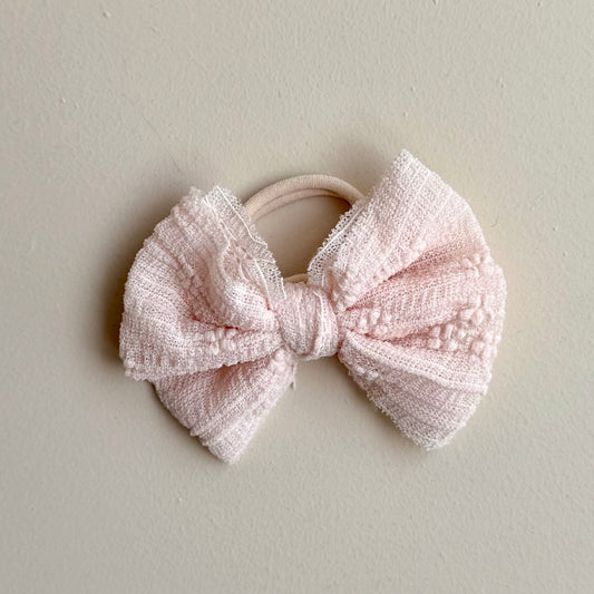 Haarelastiek met strik - roze