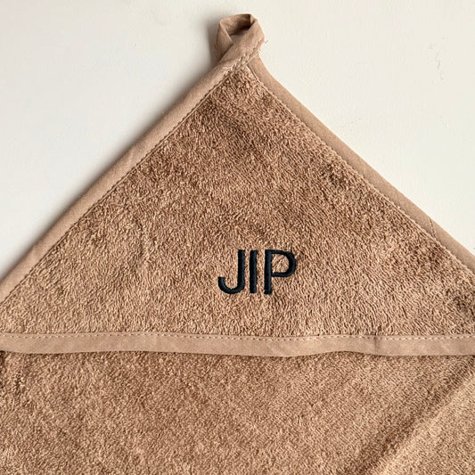 Badcape met naam - toffee