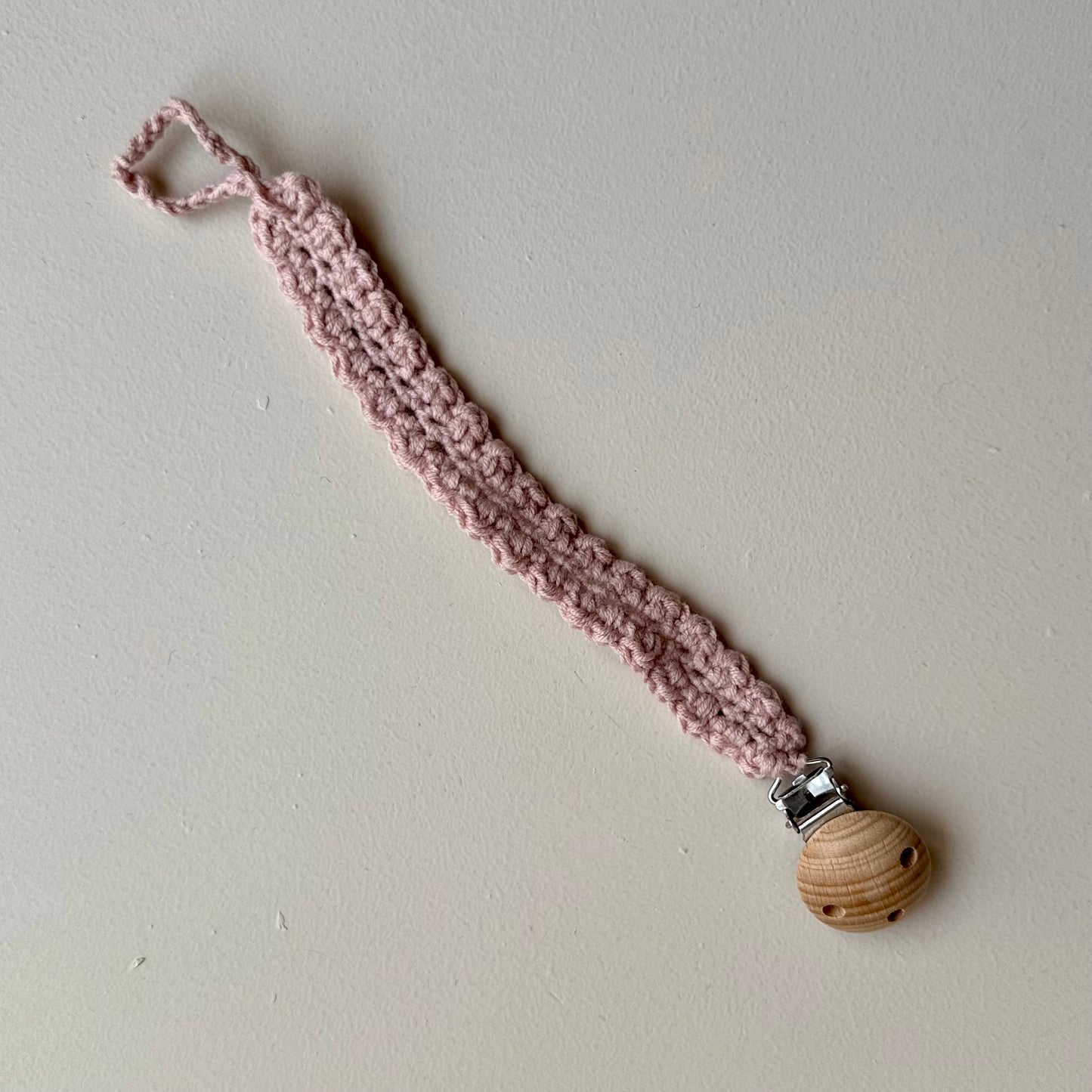 Gehaakte speenkoord roze