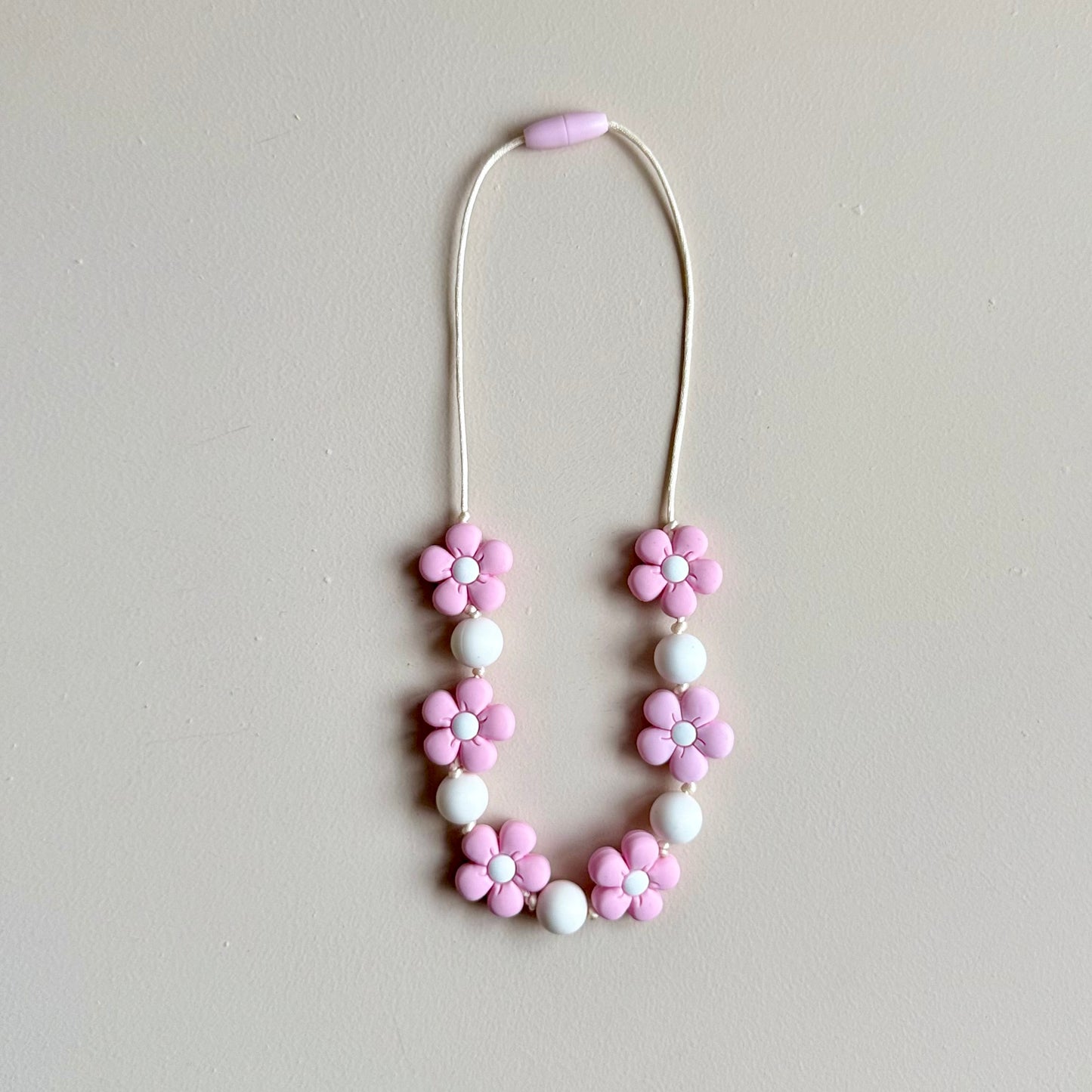 Kinderketting roze bloemetjes