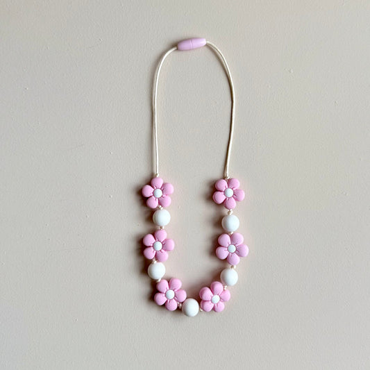 Kinderketting roze bloemetjes