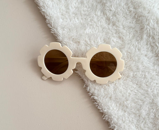 Zonnebril bloem - creme