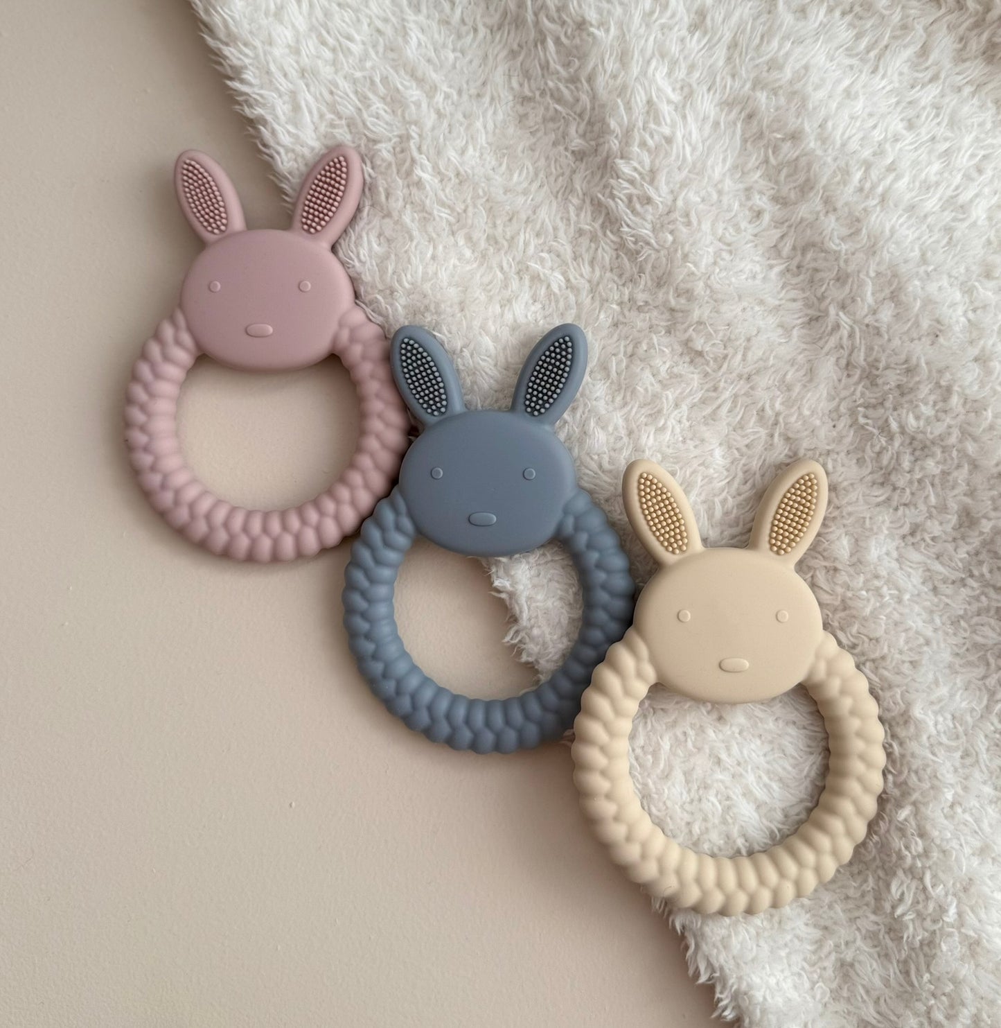 Snufie bijtring konijn - roze