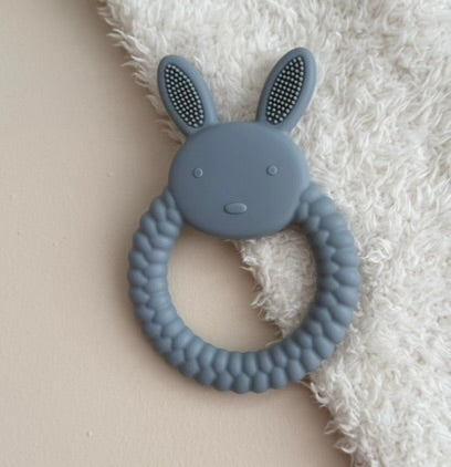 Snufie bijtring konijn - blauw