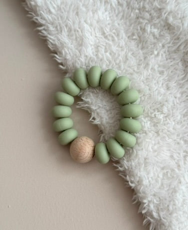 Snufie bijtring kralen - groen