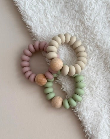 Snufie bijtring kralen - groen