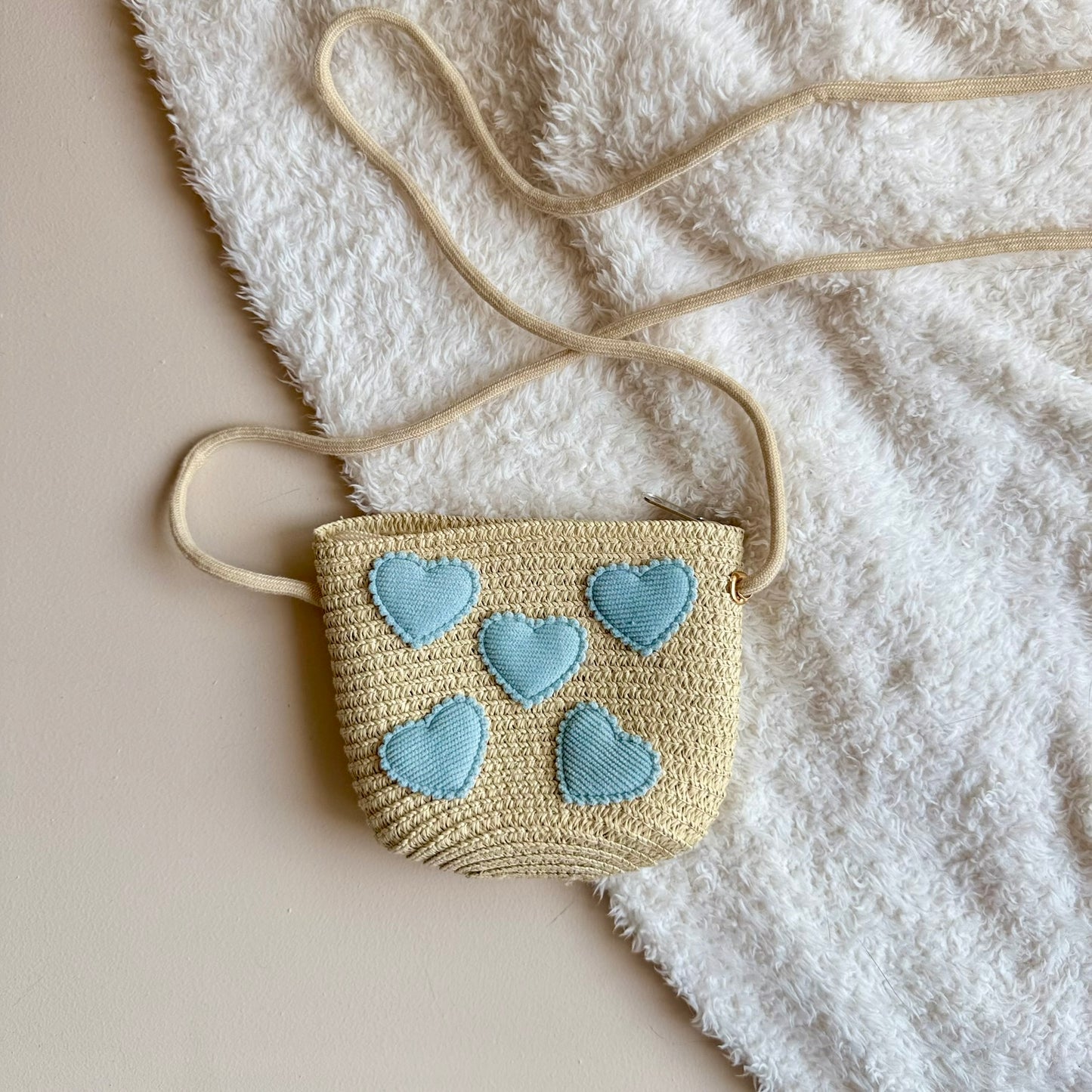 kindertasje hartjes blauw